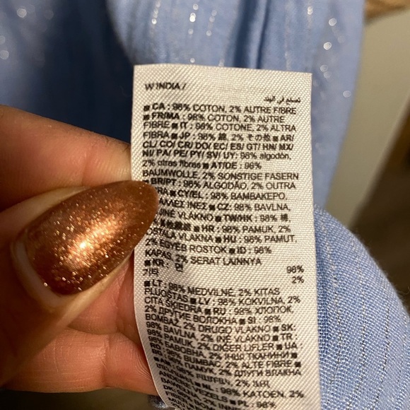 GAP Light Blue off the shoulder dress - Small - cotton blend - Picture 7 of 9